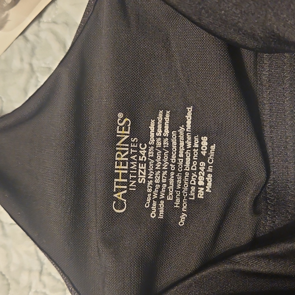 Catherines Elegant Black Bra 54C - Picture 2 of 4
